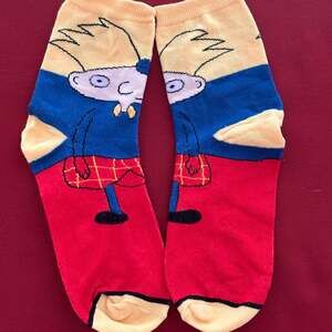 Nickelodeon Hey Arnold! Character Novelty Crew Socks